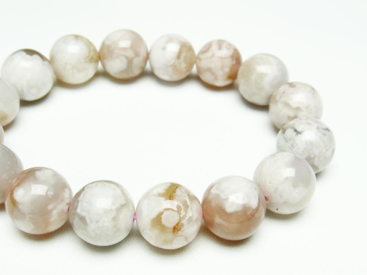 チェリーブロッサムアゲート ブレスレット 桜瑪瑙 13mm メール便可 [M便 1/10] 111-24519