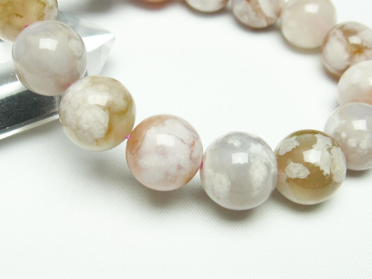 チェリーブロッサムアゲート ブレスレット 桜瑪瑙 14mm メール便可 [M便 1/10] 111-24521