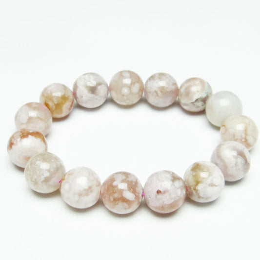 チェリーブロッサムアゲート ブレスレット 桜瑪瑙 14mm メール便可 [M便 1/10] 111-24526