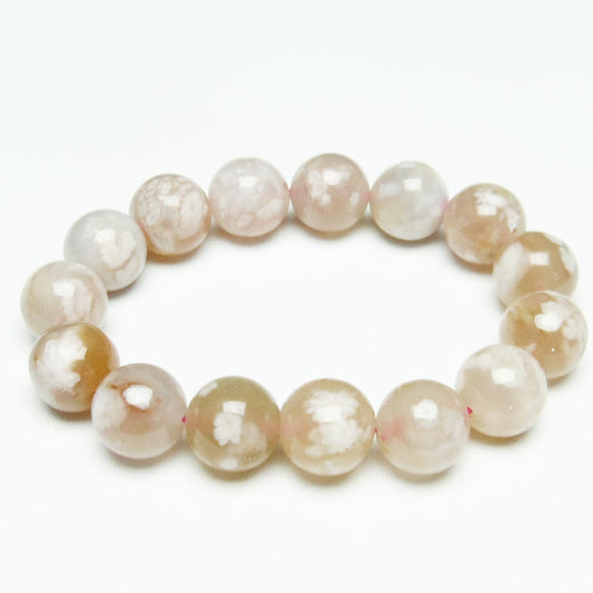 チェリーブロッサムアゲート ブレスレット 桜瑪瑙 14mm メール便可 [M便 1/10] 111-24527