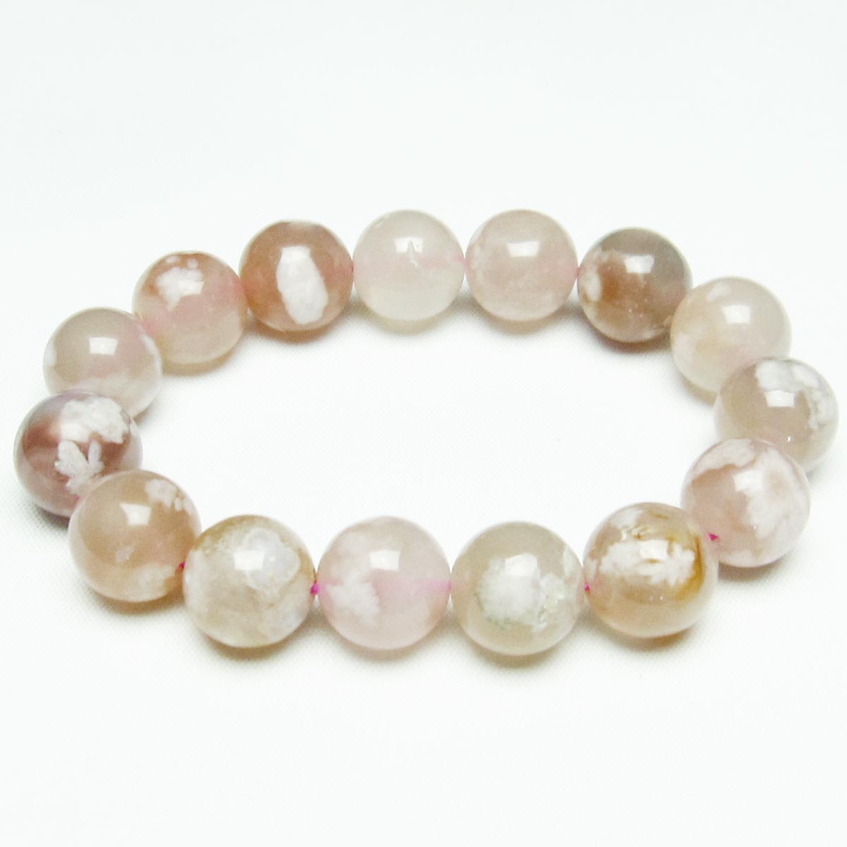 チェリーブロッサムアゲート ブレスレット 桜瑪瑙 14mm メール便可 [M便 1/10] 111-24529