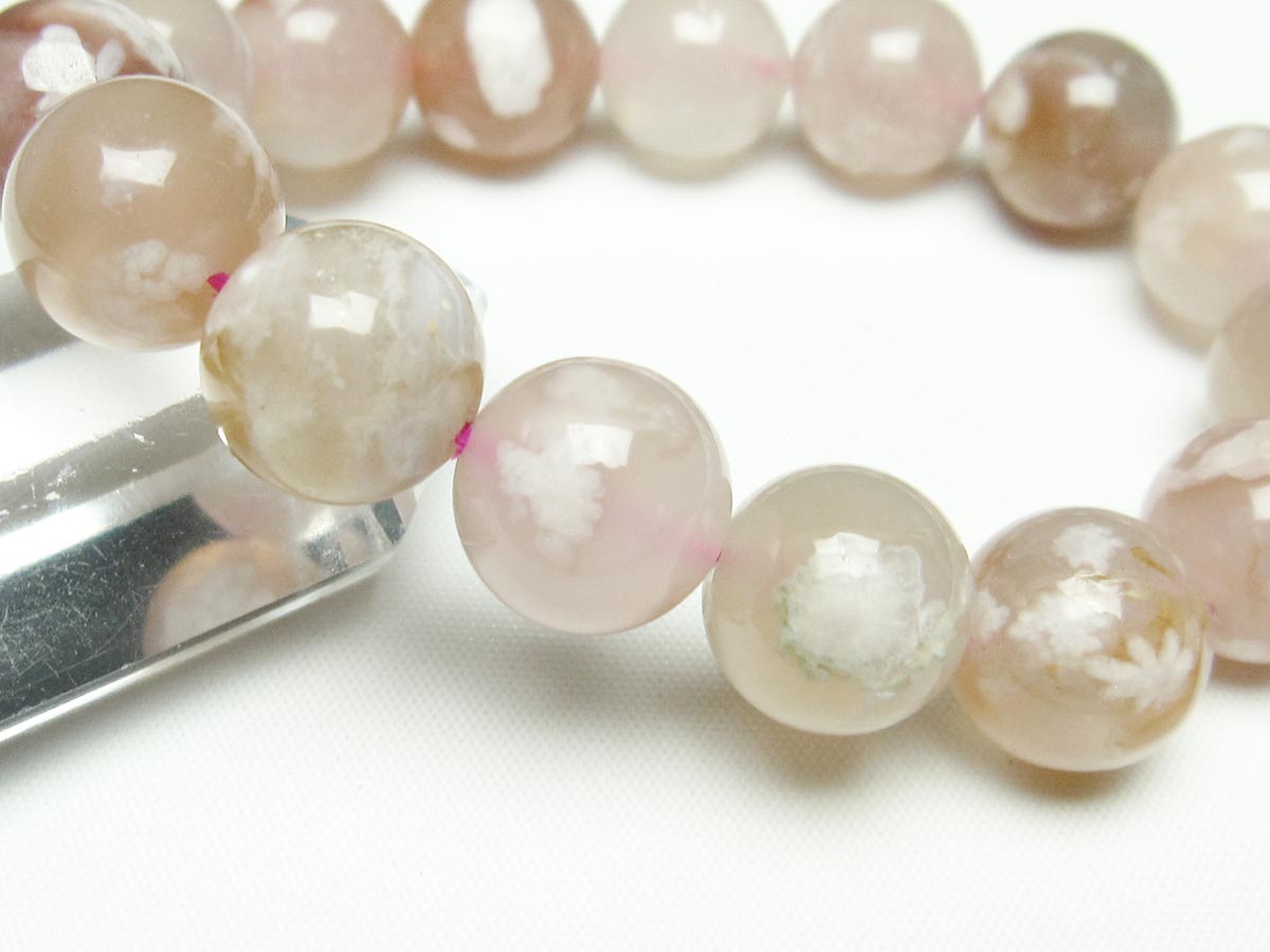 チェリーブロッサムアゲート ブレスレット 桜瑪瑙 14mm メール便可 [M便 1/10] 111-24529