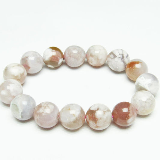 チェリーブロッサムアゲート ブレスレット 桜瑪瑙 14mm メール便可 [M便 1/10] 111-24530