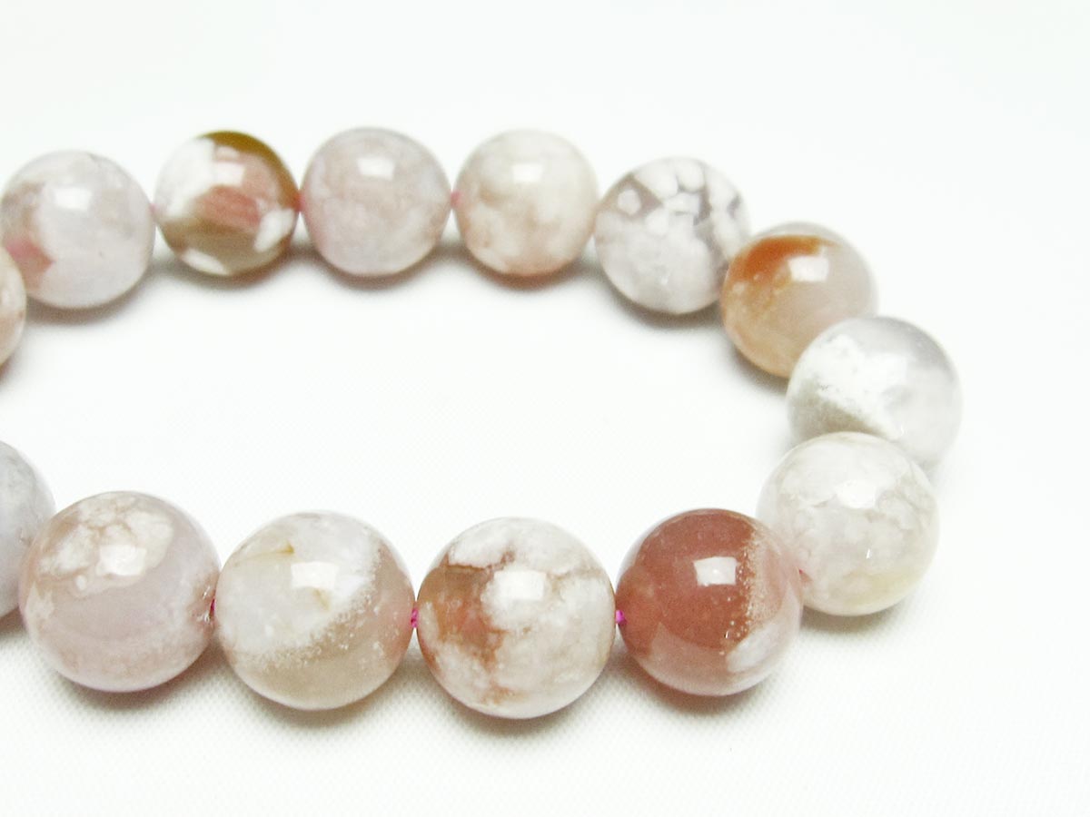 チェリーブロッサムアゲート ブレスレット 桜瑪瑙 14mm メール便可 [M便 1/10] 111-24530