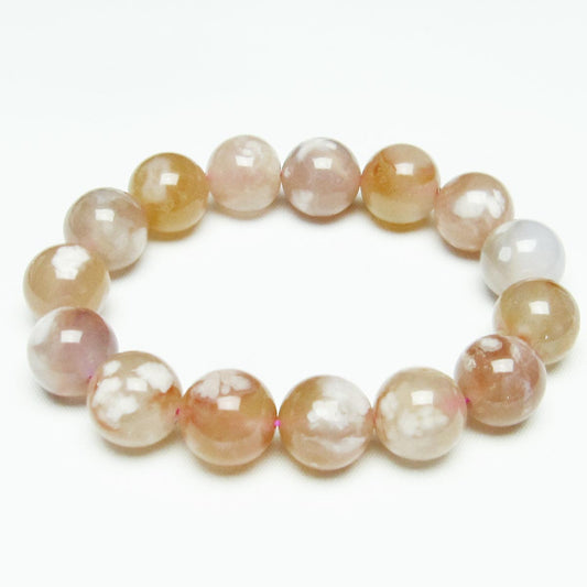 チェリーブロッサムアゲート ブレスレット 桜瑪瑙 14mm メール便可 [M便 1/10] 111-24533
