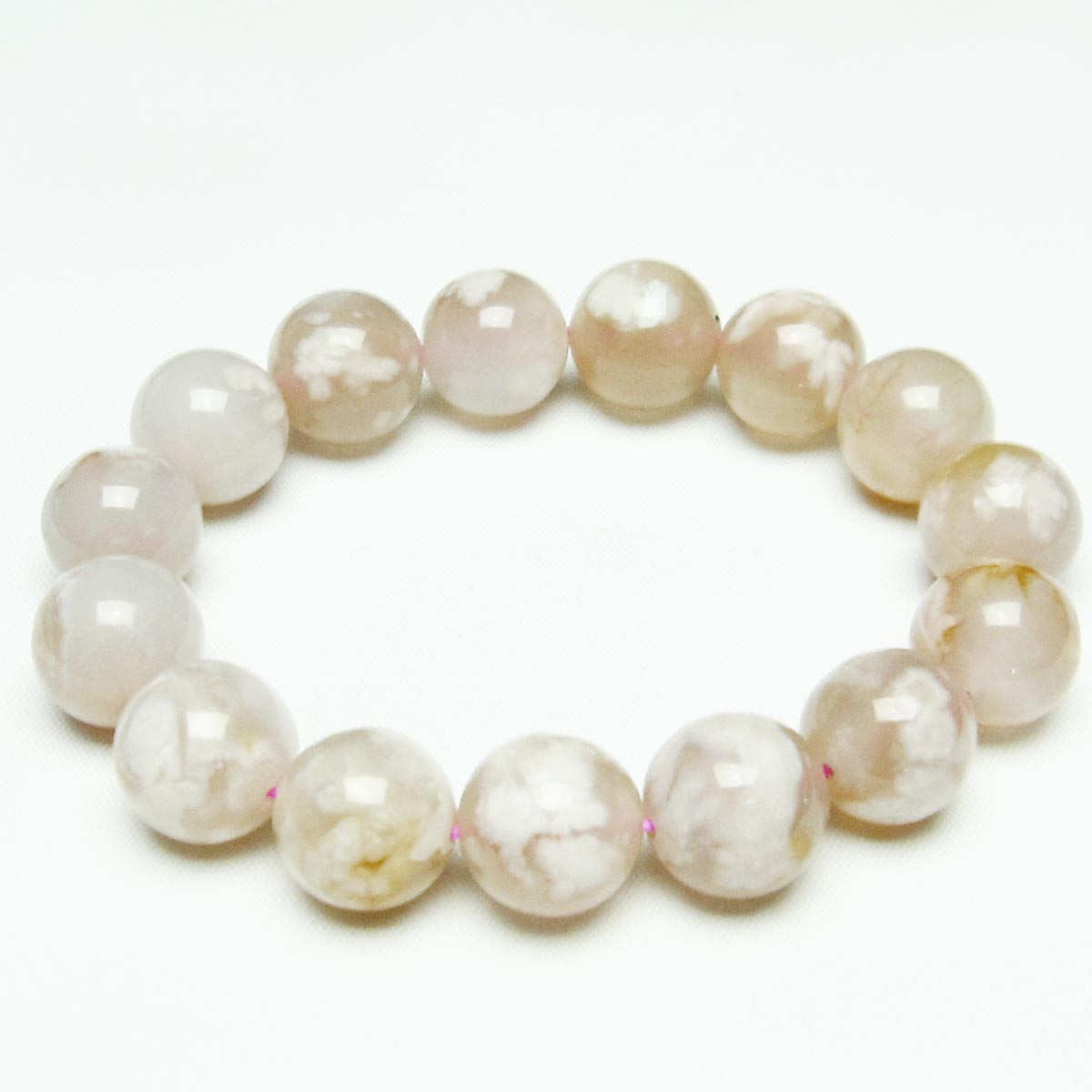 チェリーブロッサムアゲート ブレスレット 桜瑪瑙 14mm メール便可 [M便 1/10] 111-24534