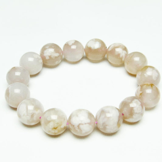 チェリーブロッサムアゲート ブレスレット 桜瑪瑙 14mm メール便可 [M便 1/10] 111-24534