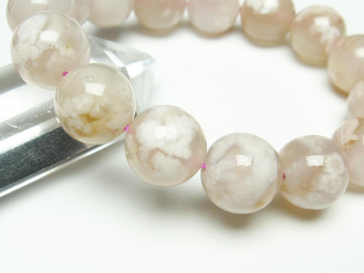チェリーブロッサムアゲート ブレスレット 桜瑪瑙 14mm メール便可 [M便 1/10] 111-24534