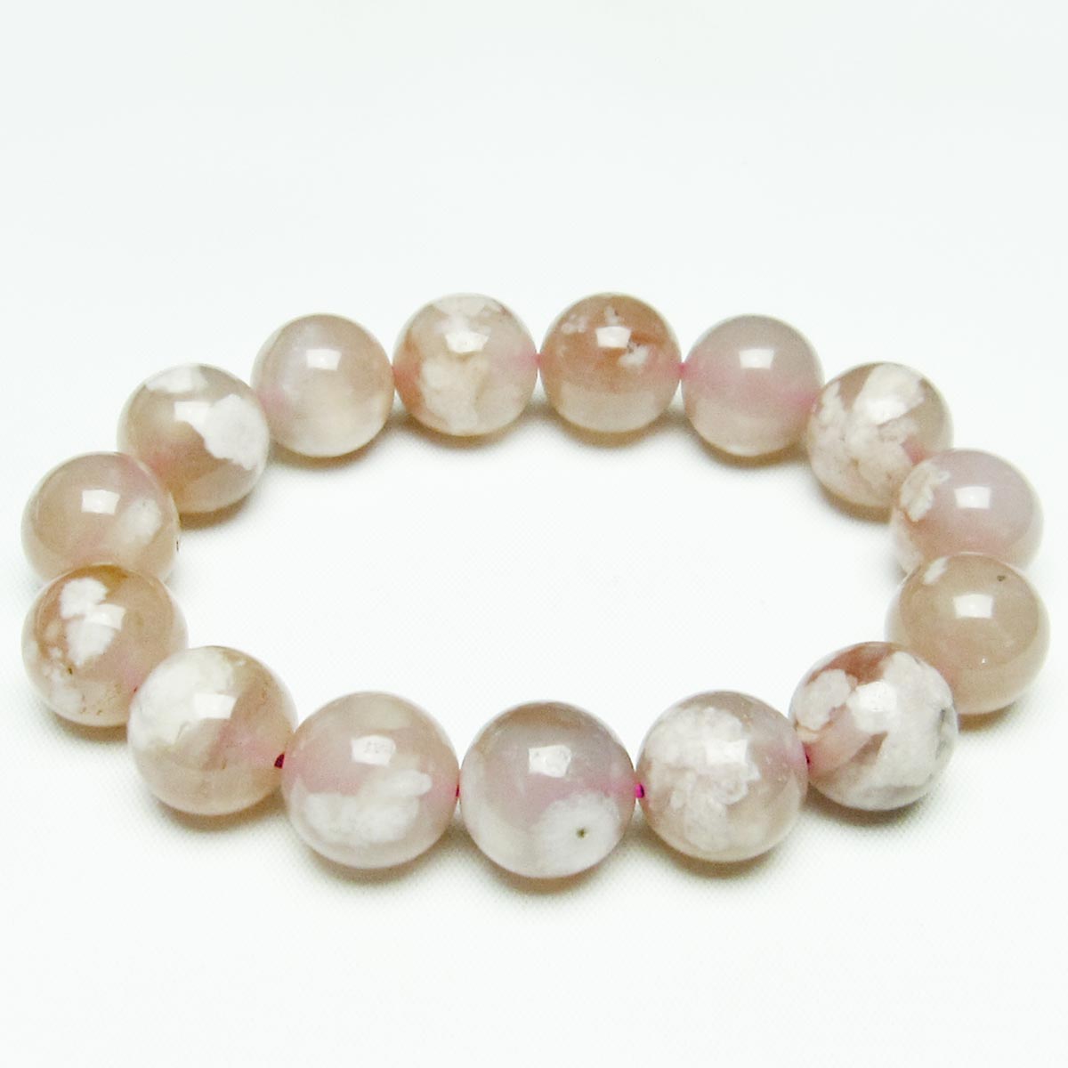 チェリーブロッサムアゲート ブレスレット 桜瑪瑙 14mm メール便可 [M便 1/10] 111-24535