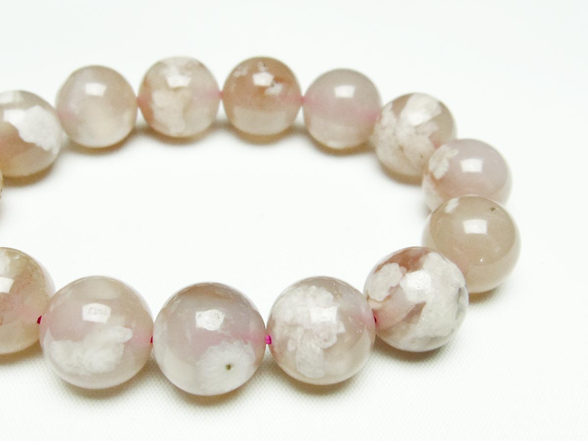 チェリーブロッサムアゲート ブレスレット 桜瑪瑙 14mm メール便可 [M便 1/10] 111-24535