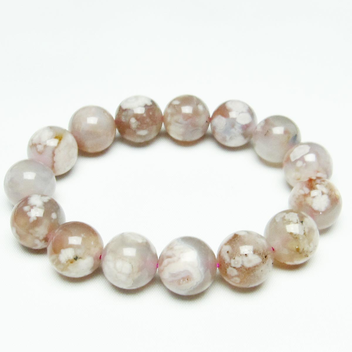 チェリーブロッサムアゲート ブレスレット 桜瑪瑙 14mm メール便可 [M便 1/10] 111-24536