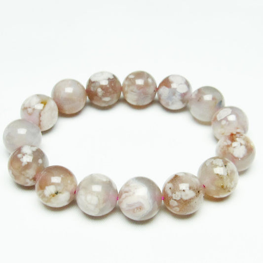 チェリーブロッサムアゲート ブレスレット 桜瑪瑙 14mm メール便可 [M便 1/10] 111-24536