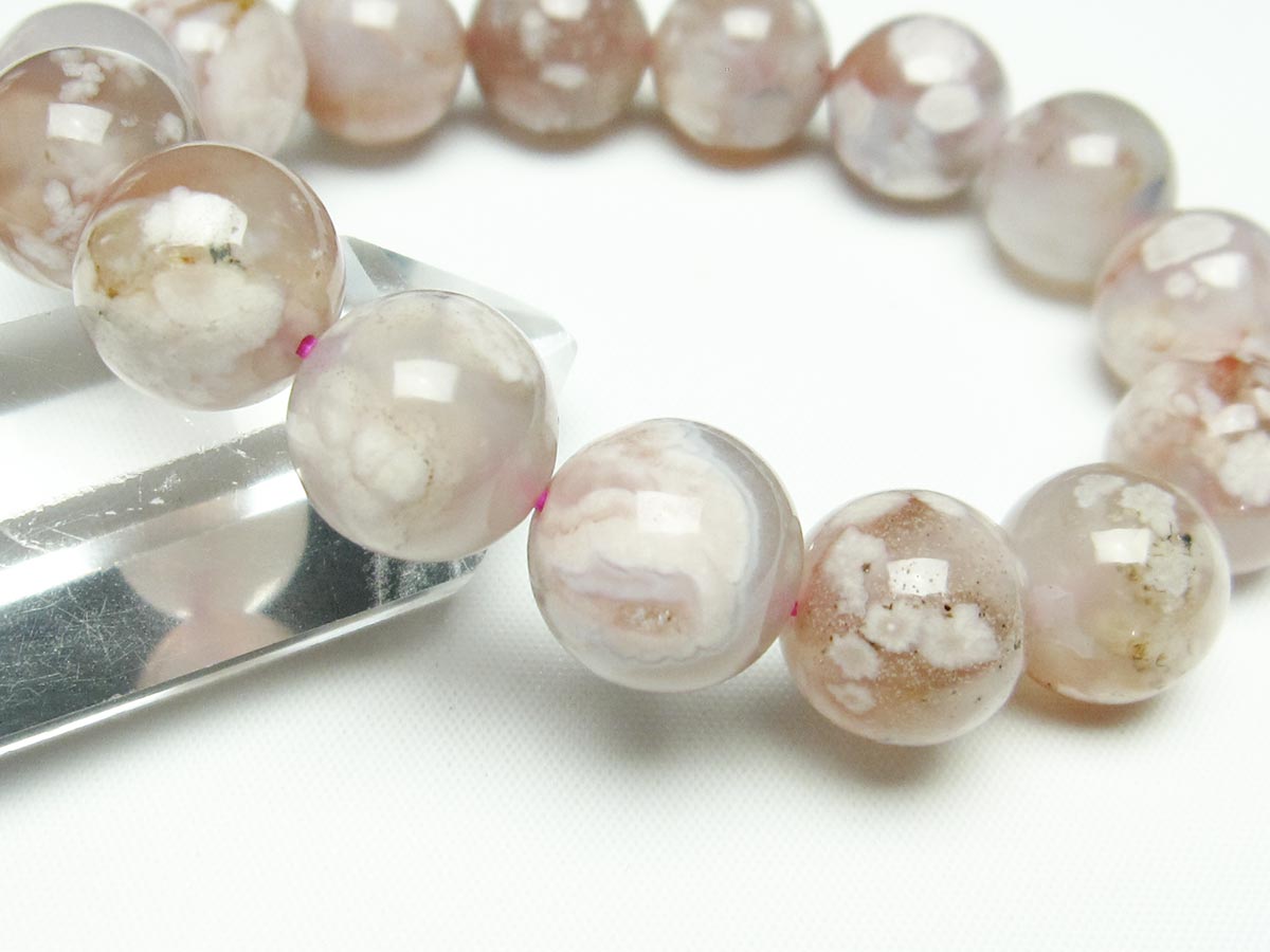 チェリーブロッサムアゲート ブレスレット 桜瑪瑙 14mm メール便可 [M便 1/10] 111-24536