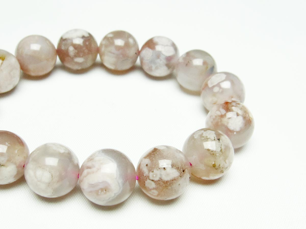 チェリーブロッサムアゲート ブレスレット 桜瑪瑙 14mm メール便可 [M便 1/10] 111-24536