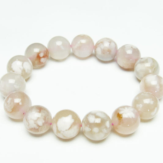 チェリーブロッサムアゲート ブレスレット 桜瑪瑙 15mm メール便可 [M便 1/10] 111-24539