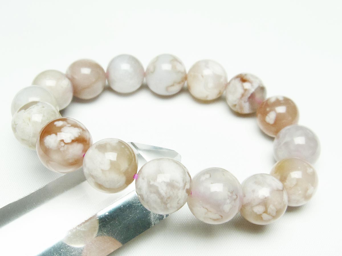 チェリーブロッサムアゲート ブレスレット 桜瑪瑙 13mm メール便可 [M便 1/10] 111-24584 【sold out】