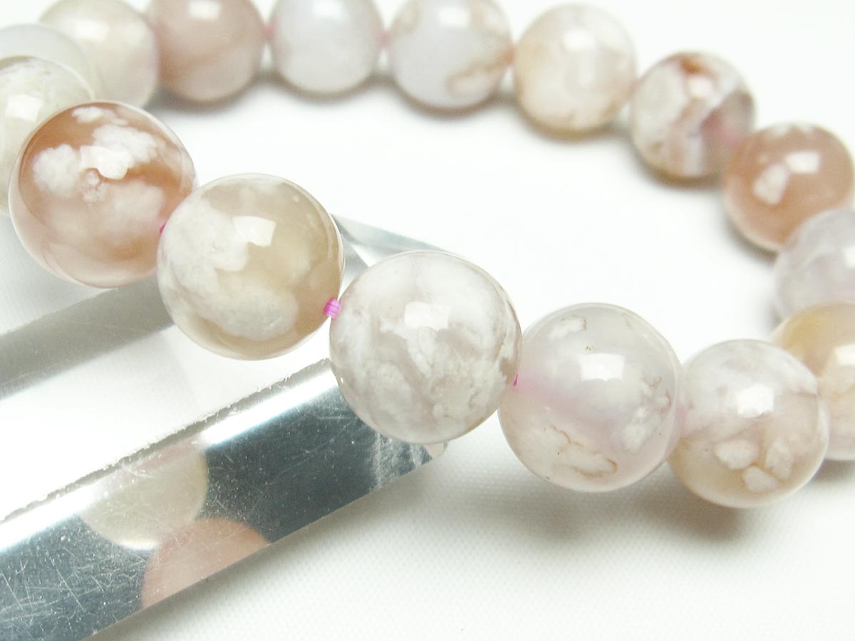 チェリーブロッサムアゲート ブレスレット 桜瑪瑙 13mm メール便可 [M便 1/10] 111-24584 【sold out】