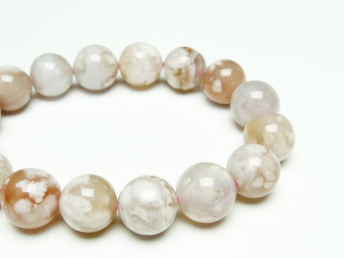 チェリーブロッサムアゲート ブレスレット 桜瑪瑙 13mm メール便可 [M便 1/10] 111-24584 【sold out】