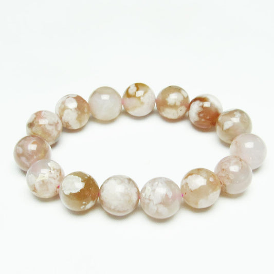 チェリーブロッサムアゲート ブレスレット 桜瑪瑙 14mm メール便可 [M便 1/10] 111-24585