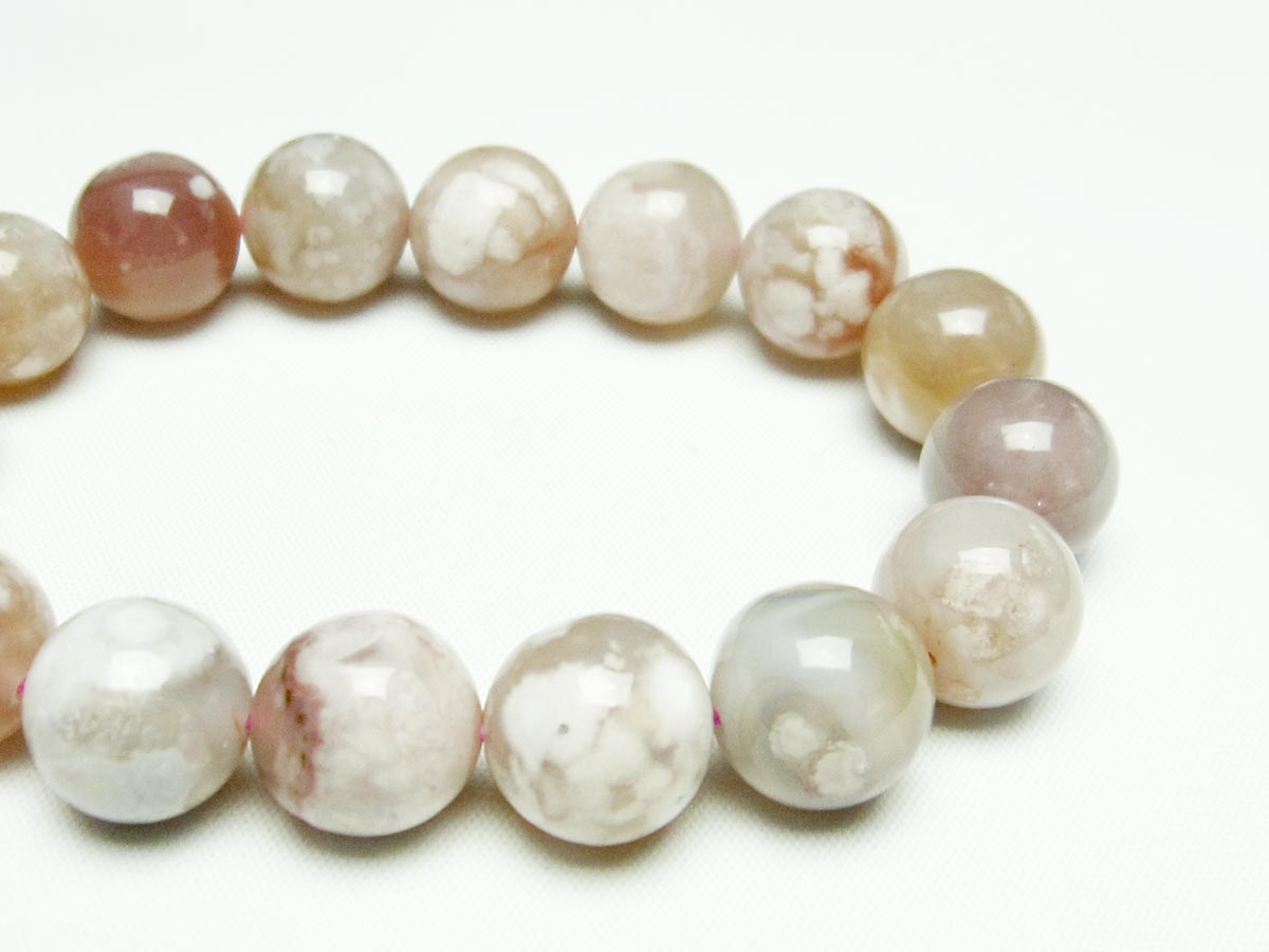チェリーブロッサムアゲート ブレスレット 桜瑪瑙 14mm メール便可 [M便 1/10] 111-24588