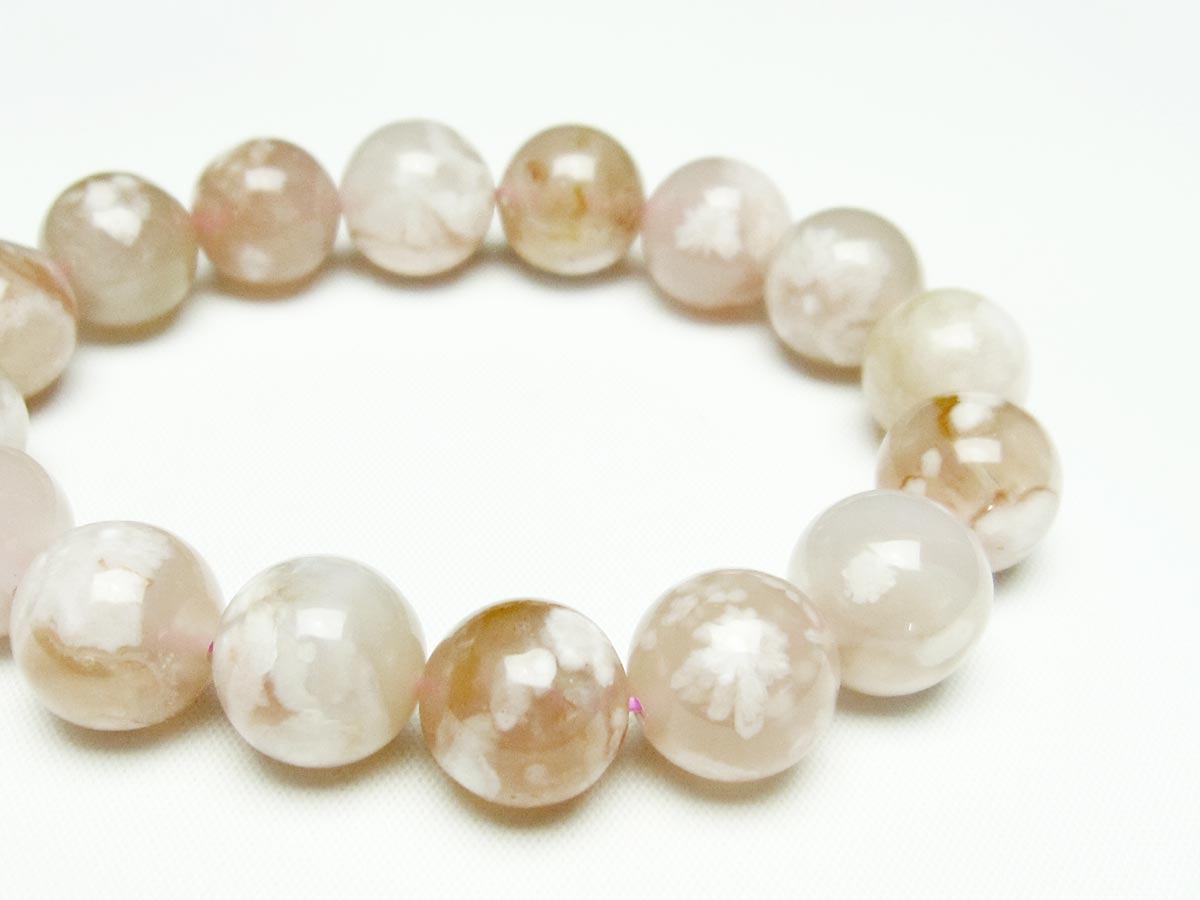チェリーブロッサムアゲート ブレスレット 桜瑪瑙 14mm メール便可 [M便 1/10] 111-24590