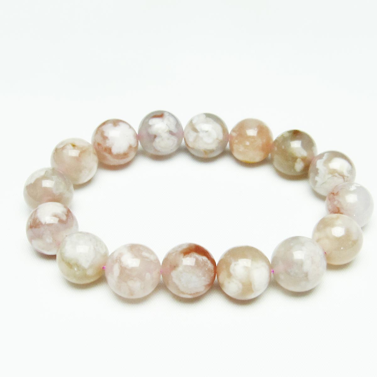 チェリーブロッサムアゲート ブレスレット 桜瑪瑙 14mm メール便可 [M便 1/10] 111-24591