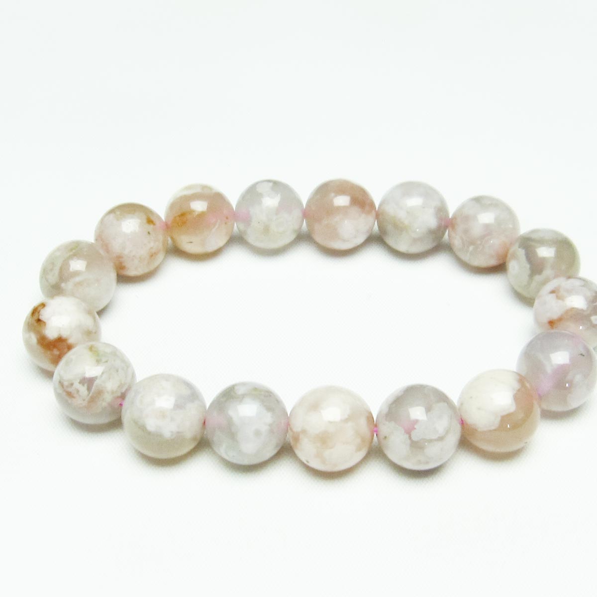 チェリーブロッサムアゲート ブレスレット 桜瑪瑙 13mm メール便可 [M便 1/10] 111-24592