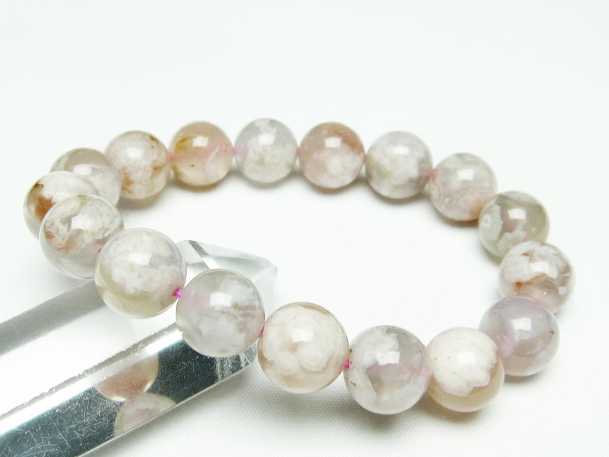 チェリーブロッサムアゲート ブレスレット 桜瑪瑙 13mm メール便可 [M便 1/10] 111-24592