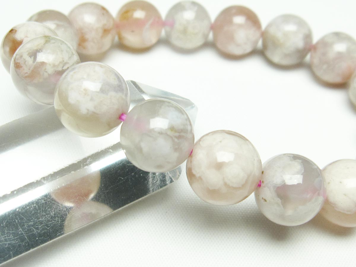 チェリーブロッサムアゲート ブレスレット 桜瑪瑙 13mm メール便可 [M便 1/10] 111-24592