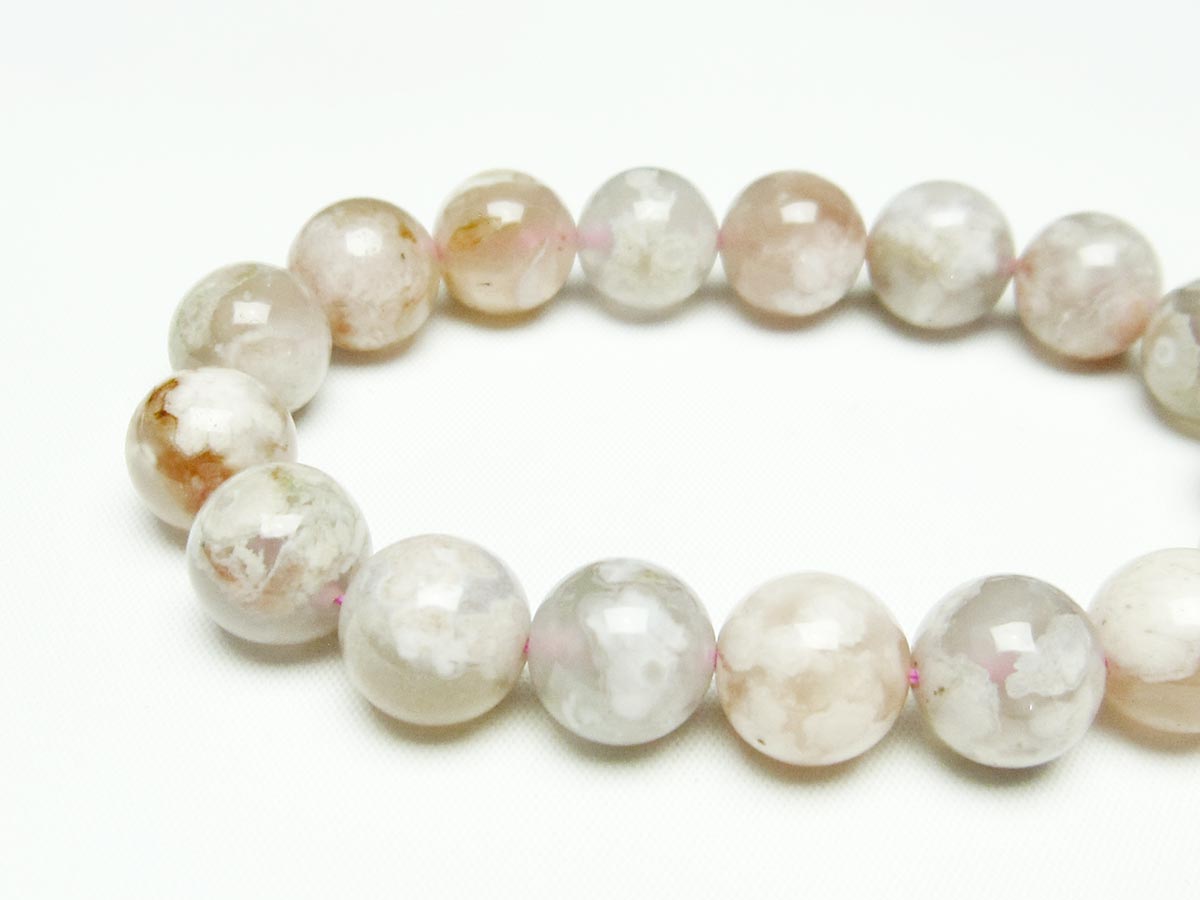 チェリーブロッサムアゲート ブレスレット 桜瑪瑙 13mm メール便可 [M便 1/10] 111-24592