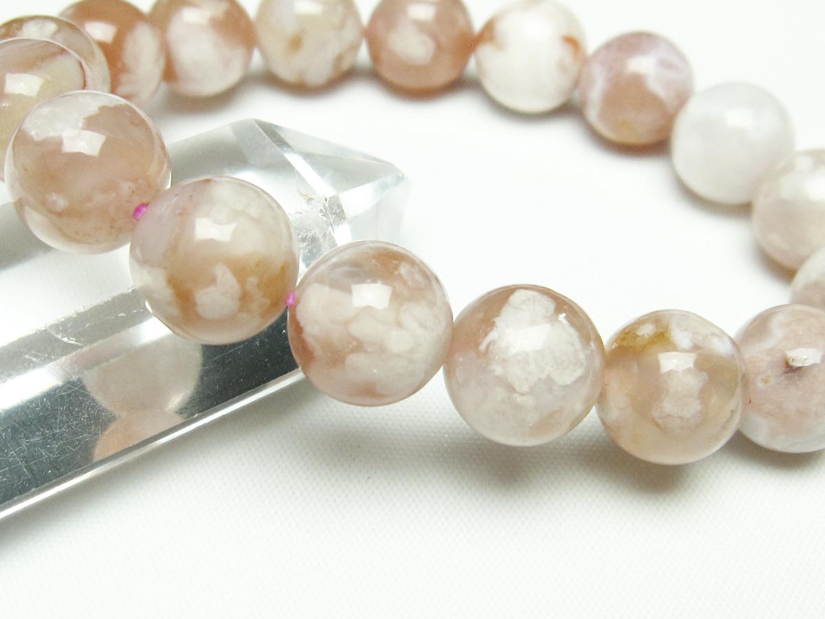 チェリーブロッサムアゲート ブレスレット 桜瑪瑙 13mm メール便可 [M便 1/10] 111-24594