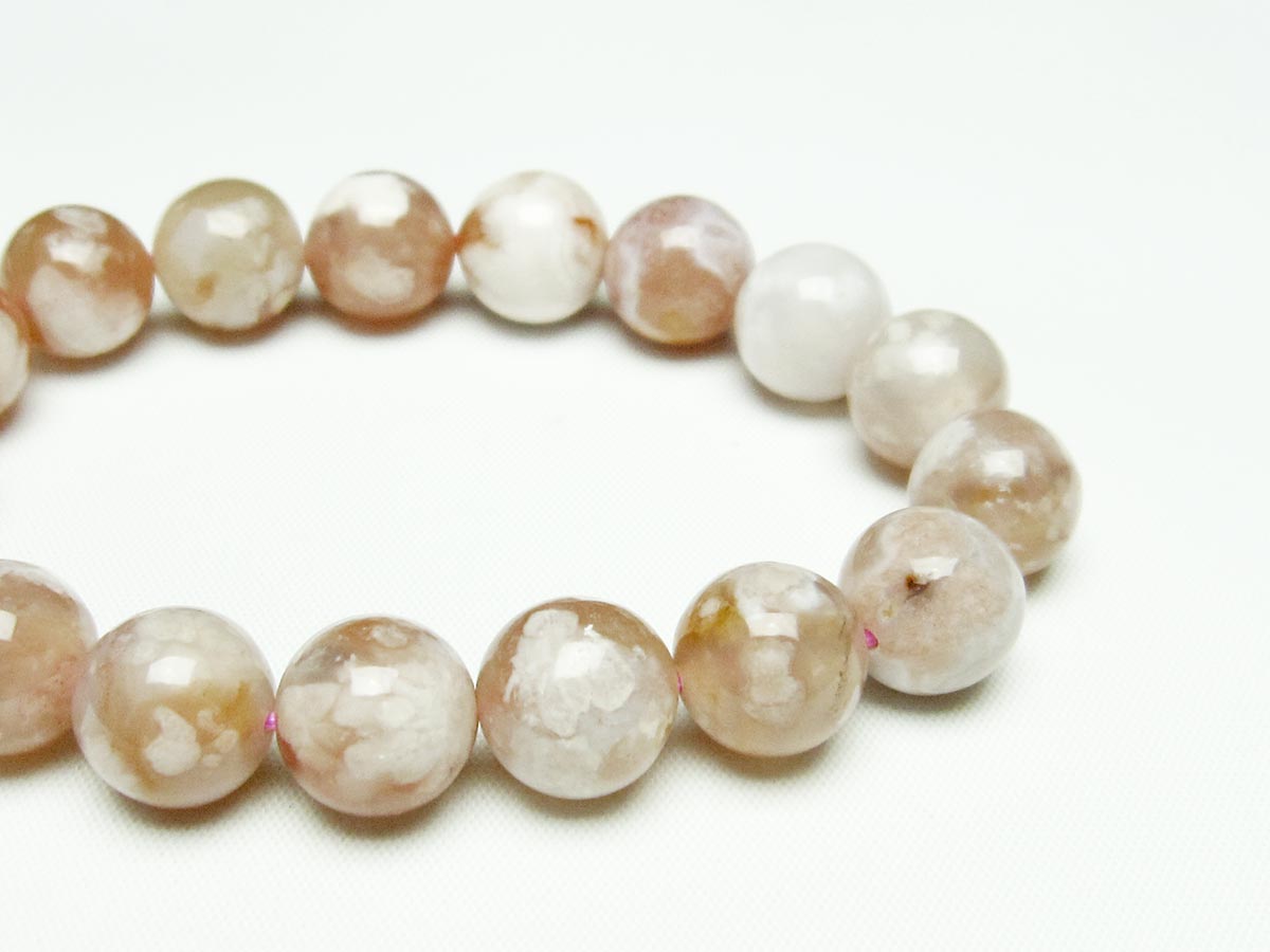 チェリーブロッサムアゲート ブレスレット 桜瑪瑙 13mm メール便可 [M便 1/10] 111-24594