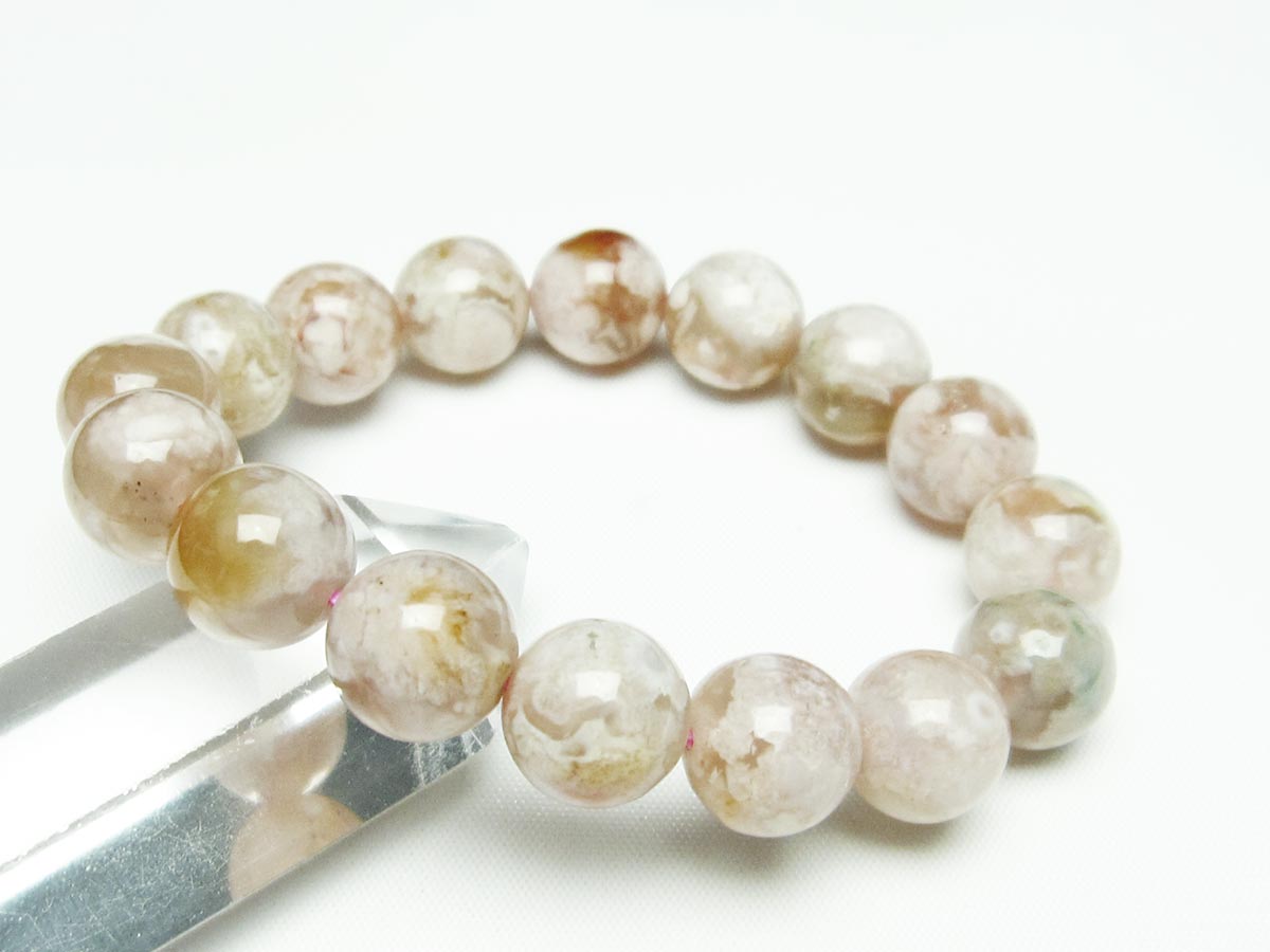 チェリーブロッサムアゲート ブレスレット 桜瑪瑙 13mm メール便可 [M便 1/10] 111-24595 【sold out】