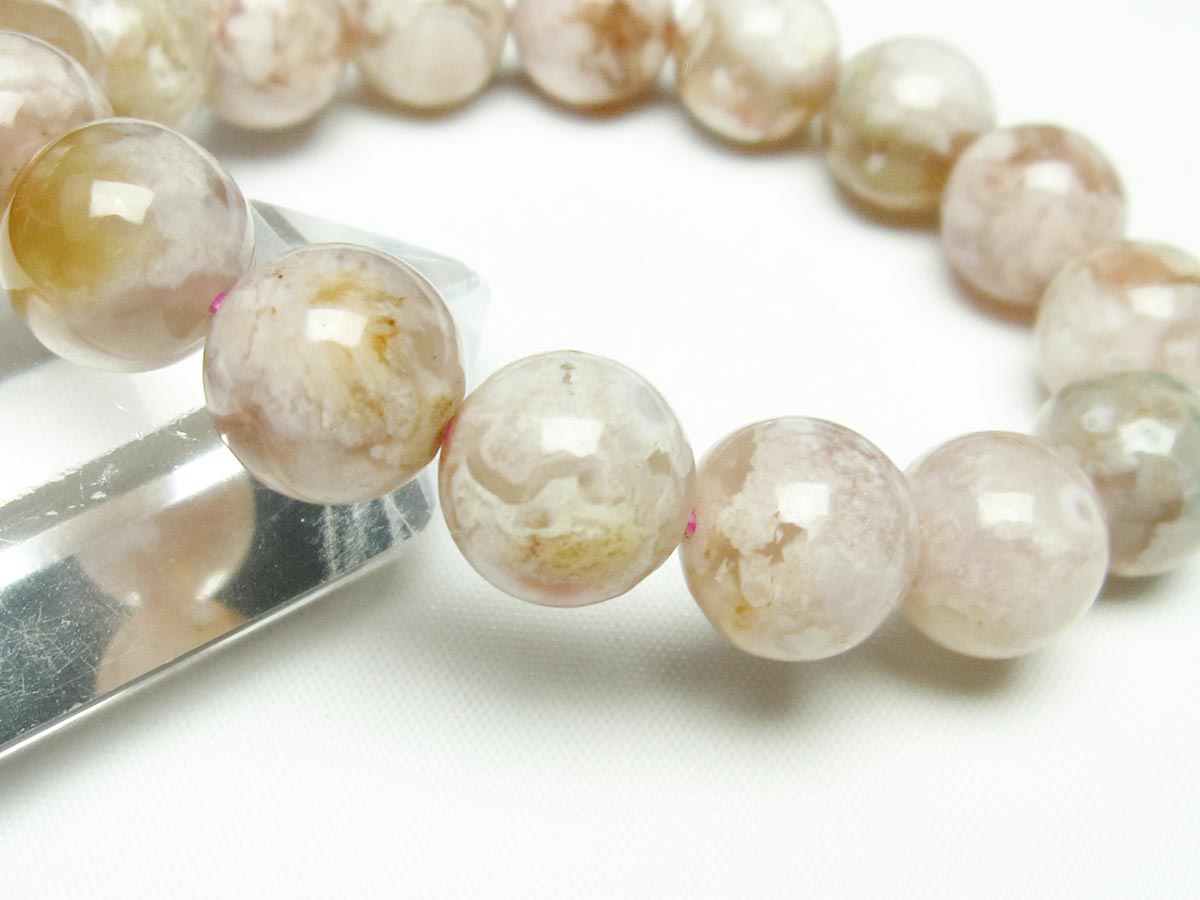 チェリーブロッサムアゲート ブレスレット 桜瑪瑙 13mm メール便可 [M便 1/10] 111-24595 【sold out】