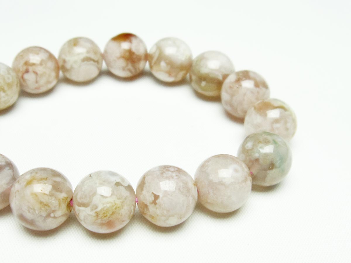 チェリーブロッサムアゲート ブレスレット 桜瑪瑙 13mm メール便可 [M便 1/10] 111-24595 【sold out】