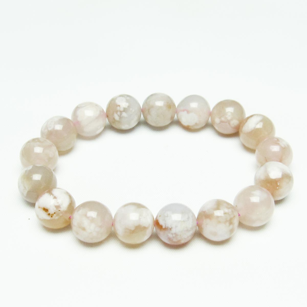 チェリーブロッサムアゲート ブレスレット 桜瑪瑙 12mm メール便可 [M便 1/10] 111-24596