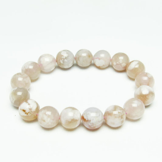 チェリーブロッサムアゲート ブレスレット 桜瑪瑙 12mm メール便可 [M便 1/10] 111-24596
