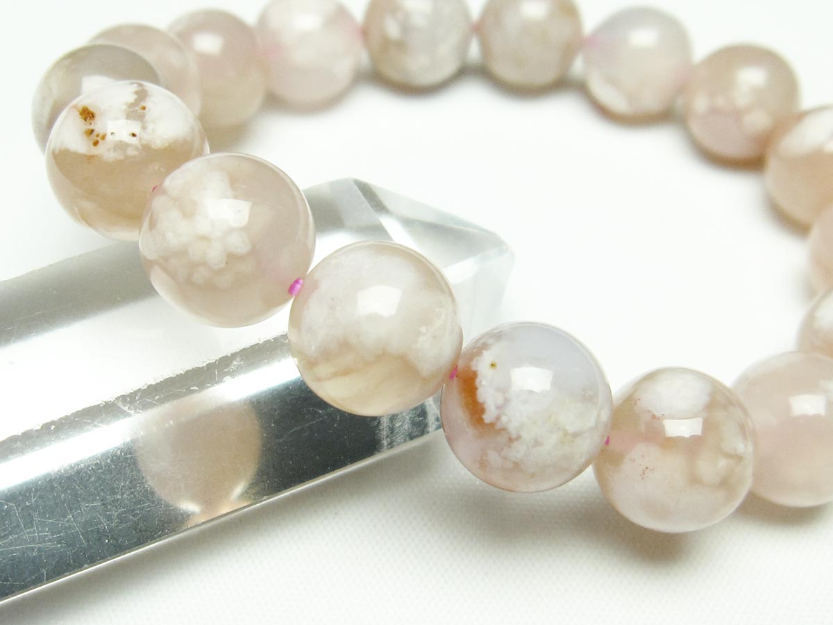 チェリーブロッサムアゲート ブレスレット 桜瑪瑙 12mm メール便可 [M便 1/10] 111-24596