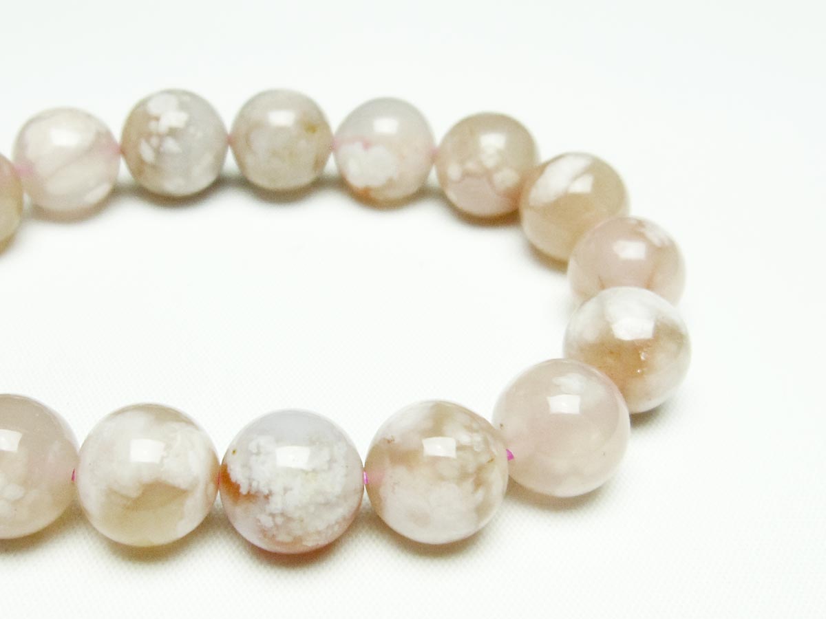 チェリーブロッサムアゲート ブレスレット 桜瑪瑙 12mm メール便可 [M便 1/10] 111-24596