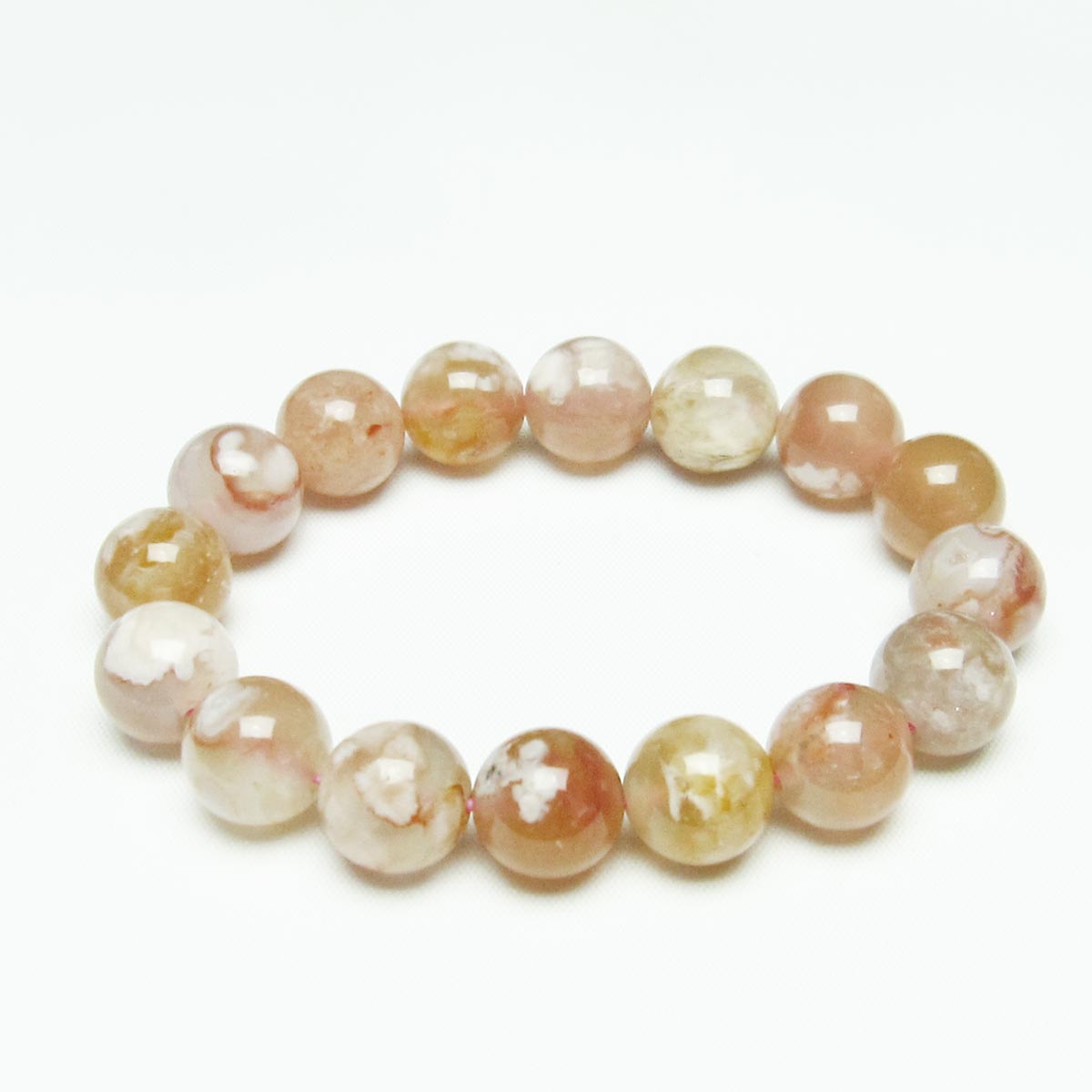チェリーブロッサムアゲート ブレスレット 桜瑪瑙 13mm メール便可 [M便 1/10] 111-24598