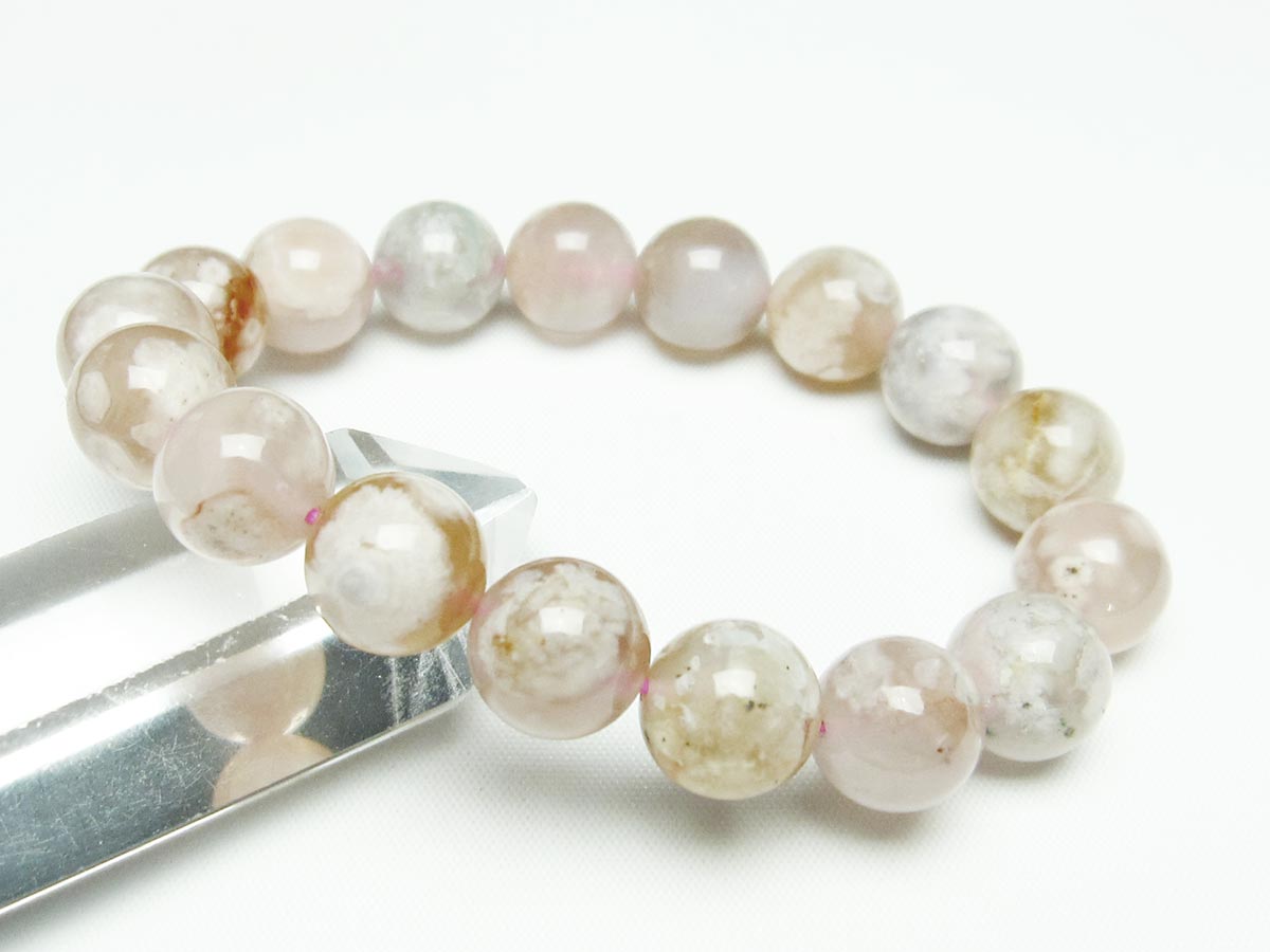 チェリーブロッサムアゲート ブレスレット 桜瑪瑙 13mm メール便可 [M便 1/10] 111-24599