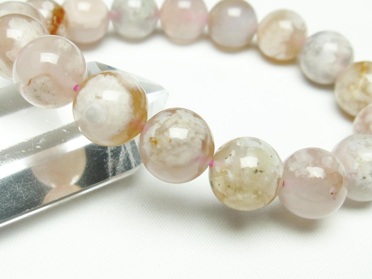 チェリーブロッサムアゲート ブレスレット 桜瑪瑙 13mm メール便可 [M便 1/10] 111-24599