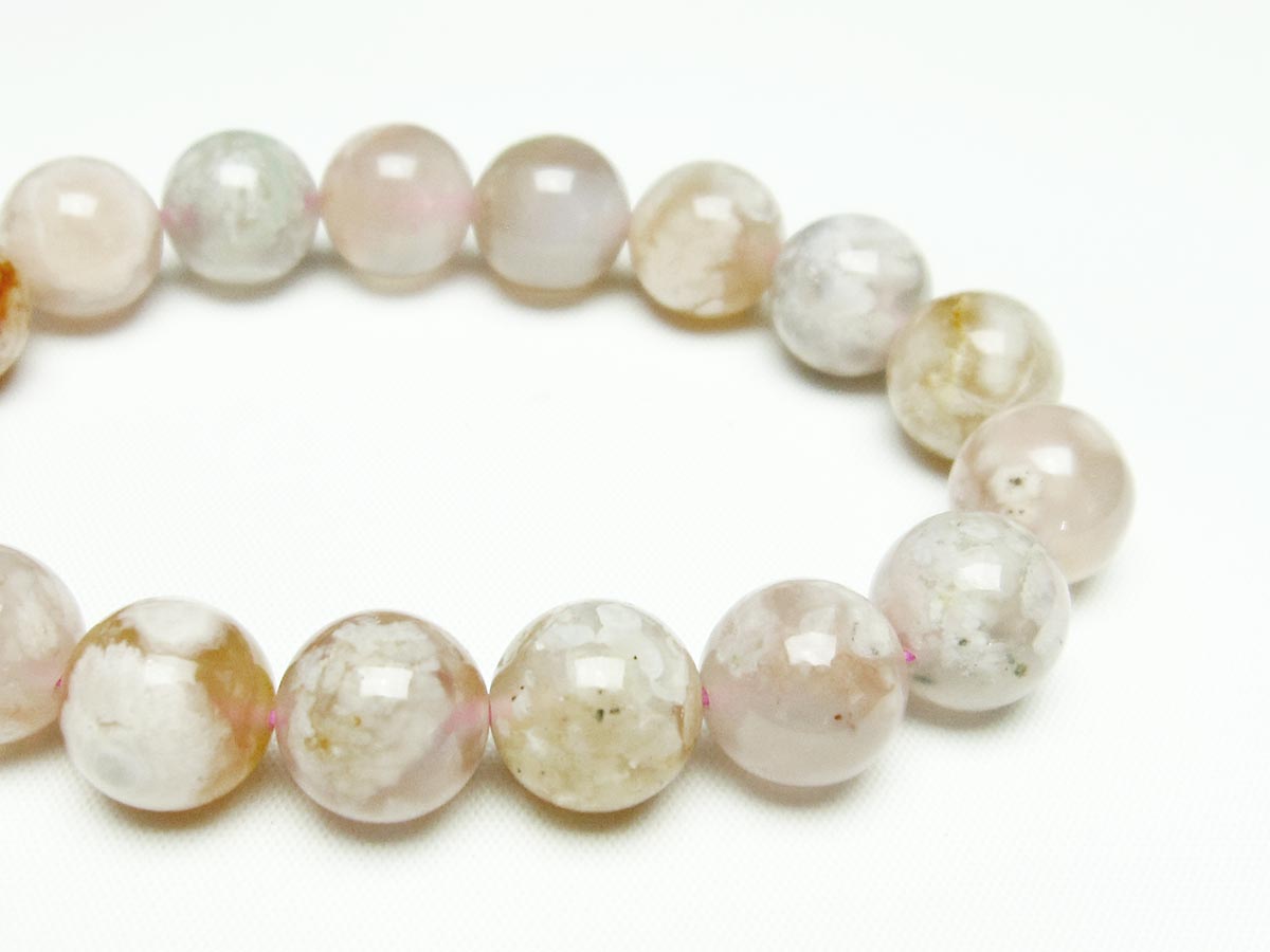 チェリーブロッサムアゲート ブレスレット 桜瑪瑙 13mm メール便可 [M便 1/10] 111-24599