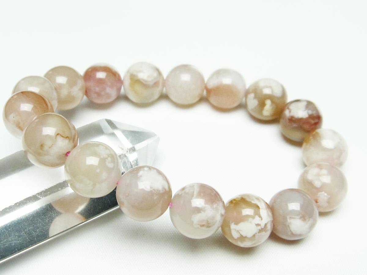 チェリーブロッサムアゲート ブレスレット 桜瑪瑙 13mm メール便可 [M便 1/10] 111-24600