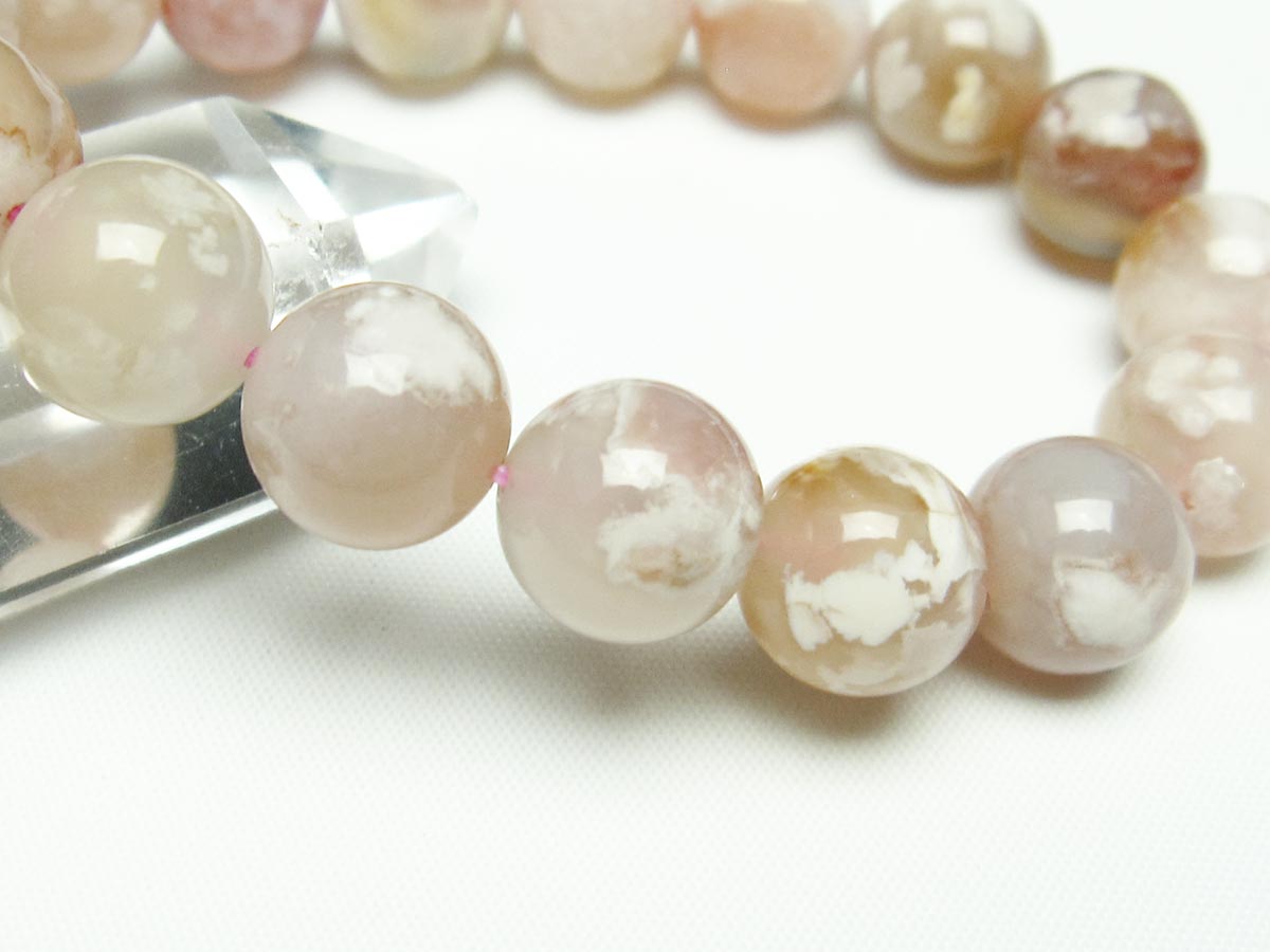 チェリーブロッサムアゲート ブレスレット 桜瑪瑙 13mm メール便可 [M便 1/10] 111-24600