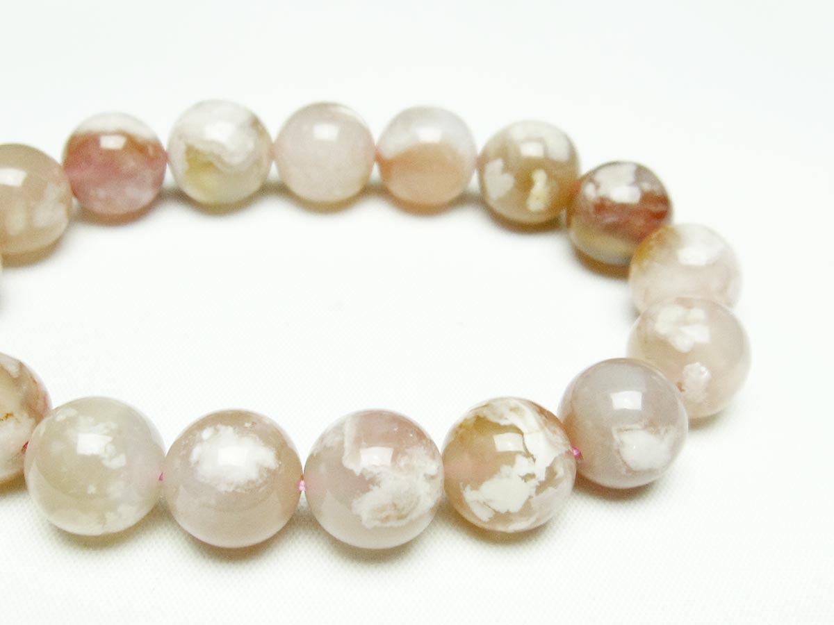 チェリーブロッサムアゲート ブレスレット 桜瑪瑙 13mm メール便可 [M便 1/10] 111-24600