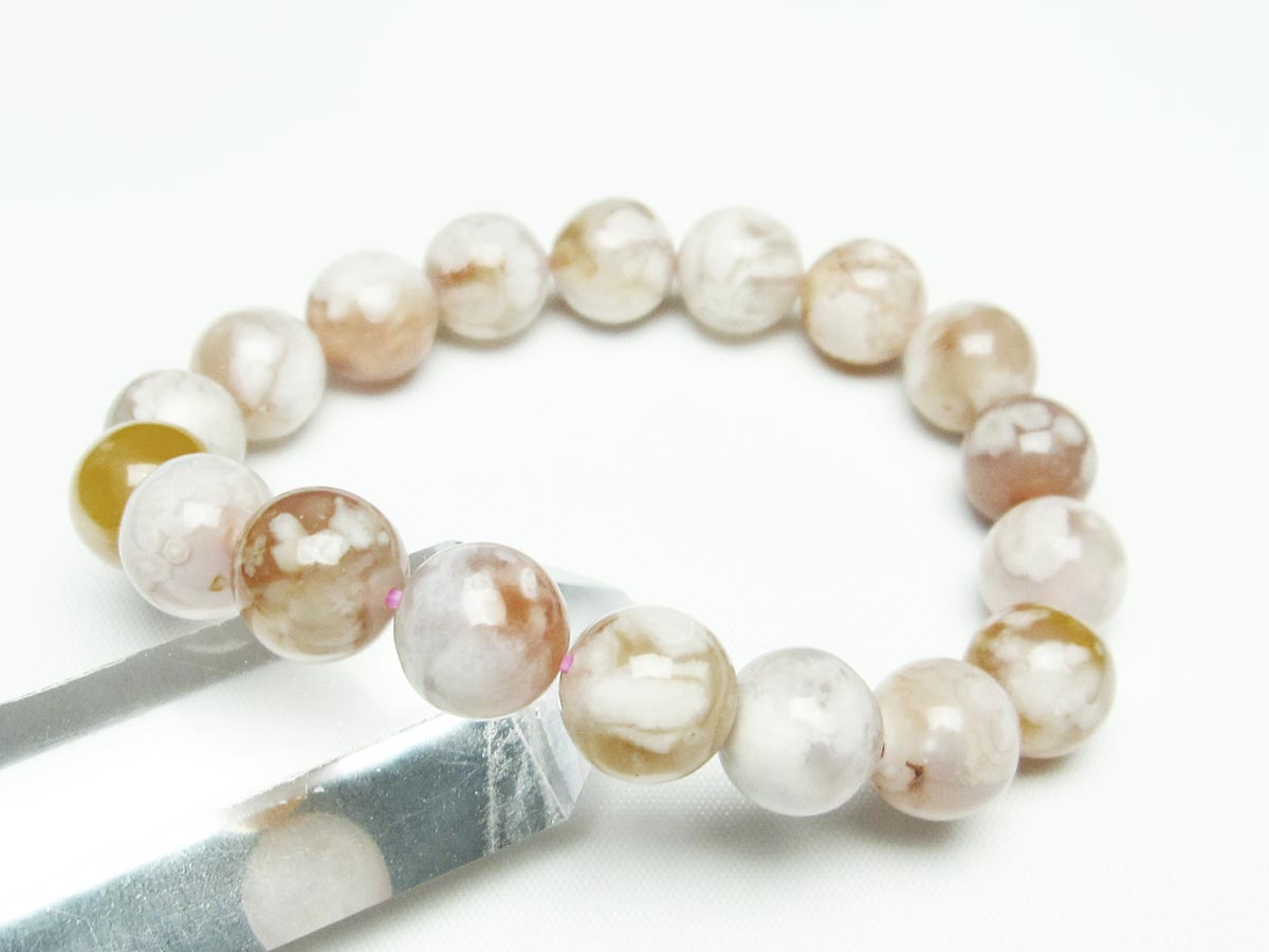 チェリーブロッサムアゲート ブレスレット 桜瑪瑙 12mm メール便可 [M便 1/10] 111-24601