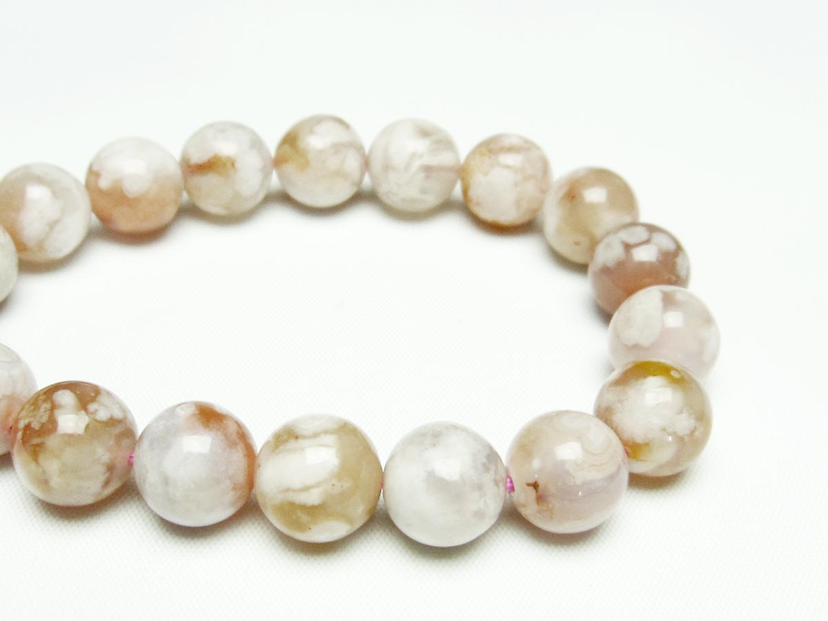 チェリーブロッサムアゲート ブレスレット 桜瑪瑙 12mm メール便可 [M便 1/10] 111-24601