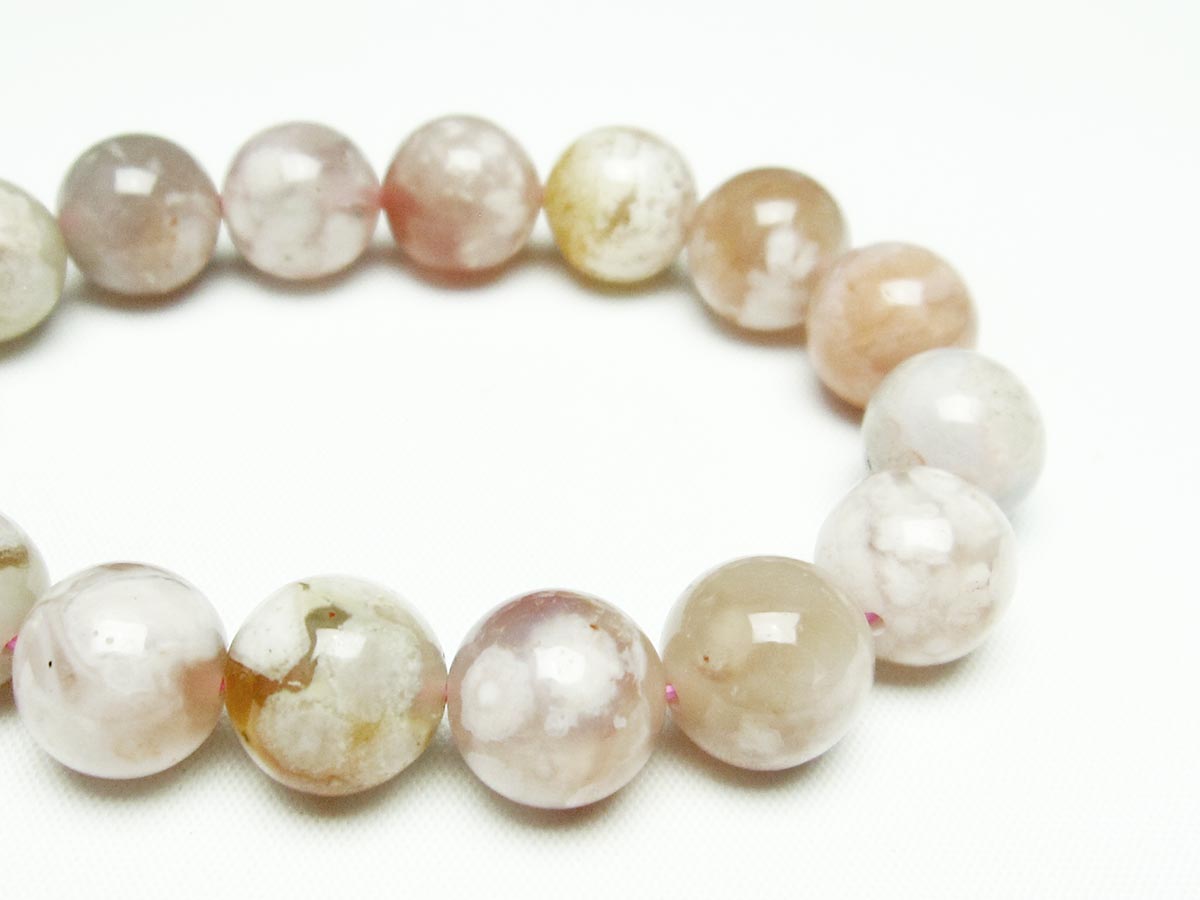 チェリーブロッサムアゲート ブレスレット 桜瑪瑙 13mm メール便可 [M便 1/10] 111-24603 【sold out】