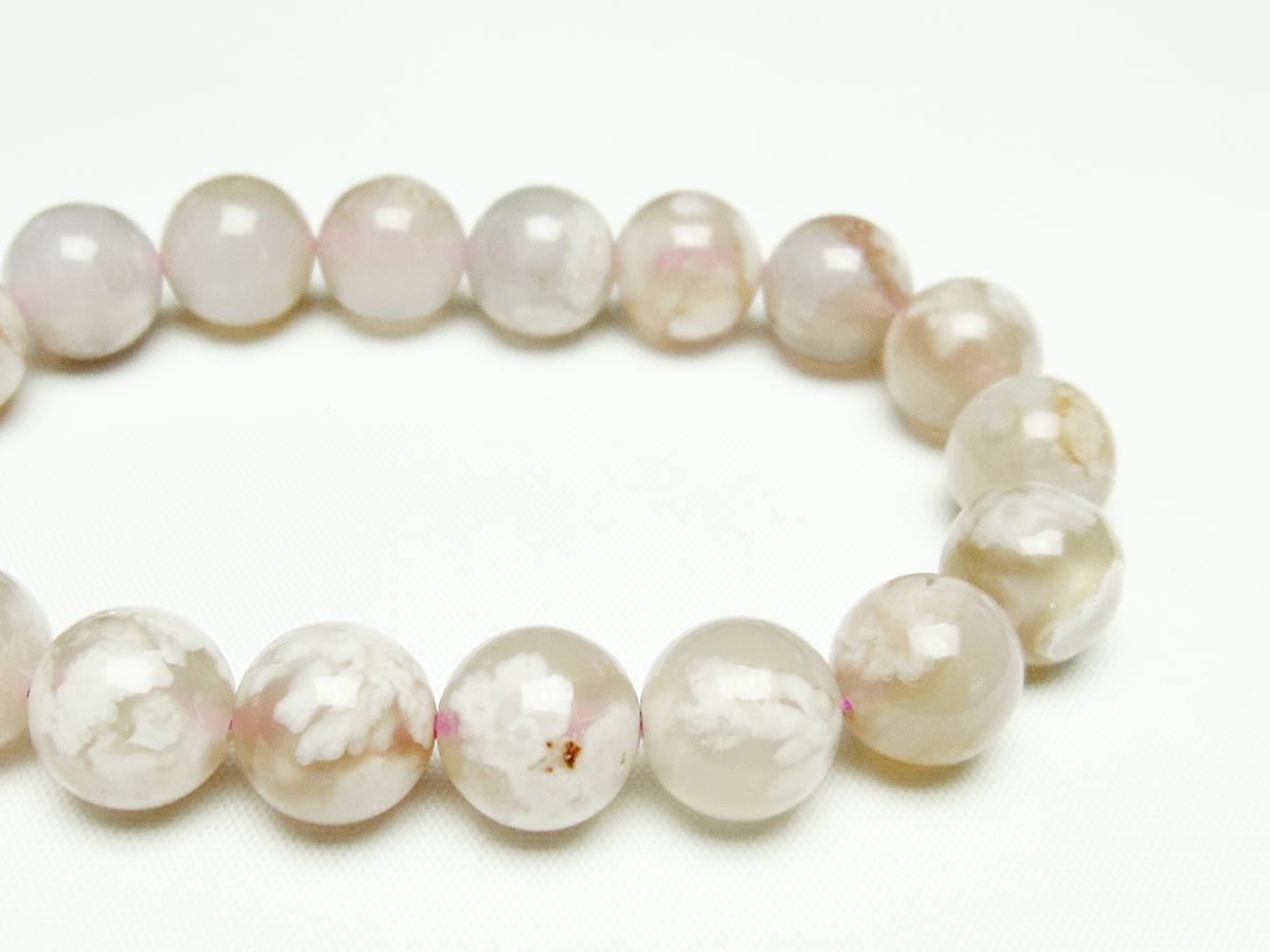 チェリーブロッサムアゲート ブレスレット 桜瑪瑙 12mm メール便可 [M便 1/10] 111-24604